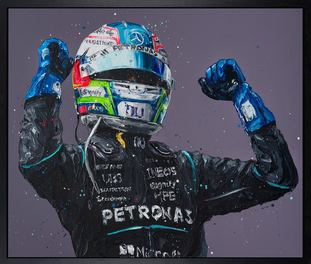 Antonelli First Win Signed Framed Limited Edition Print on Canvas Hand Embellished by Artist Paul Oz