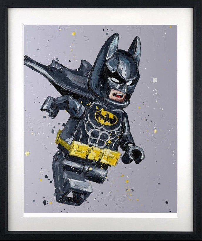 Lego Batman Framed Signed Limited Edition Print on Paper by Artist Paul Oz