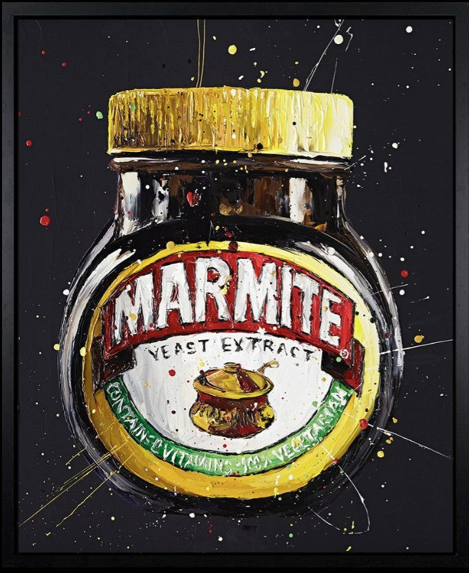 Marmite Framed Signed Limited Edition Print on Canvas by Artist Paul Oz