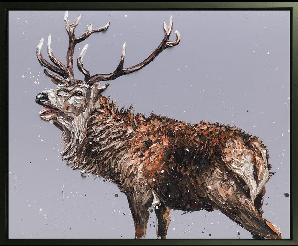 Monarch Of The Glen Framed Signed Limited Edition Print on Canvas by Artist Paul Oz