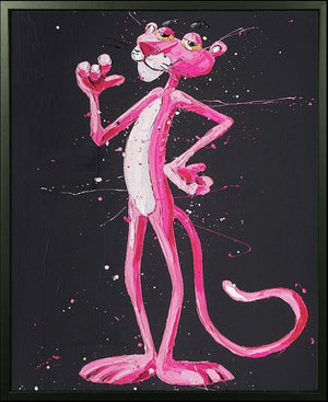 Positively Pink Framed Signed Limited Edition Print on Canvas by Artist Paul Oz