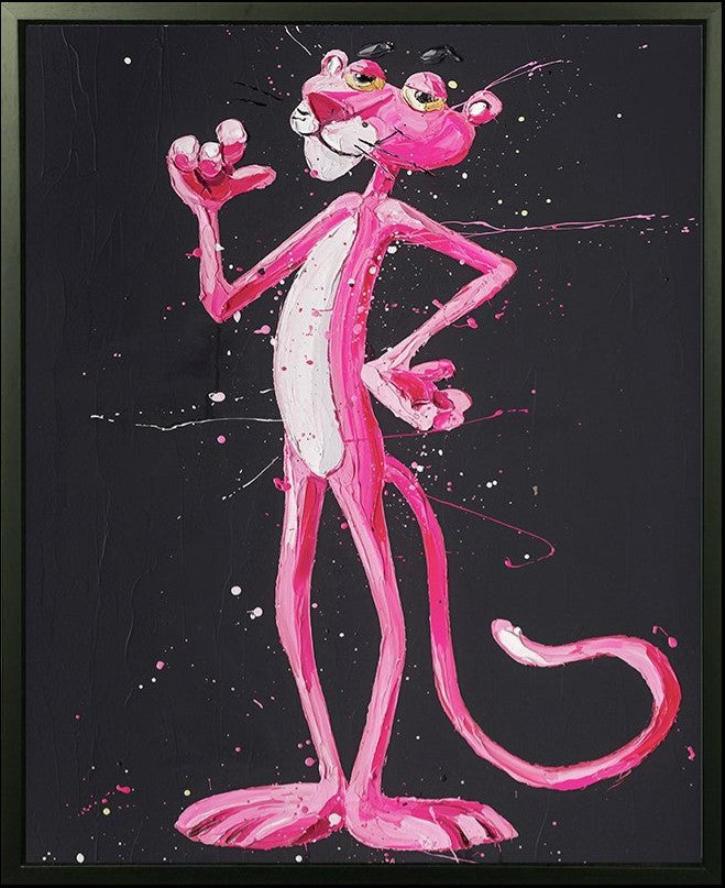 Positively Pink Framed Signed Limited Edition Print on Canvas by Artist Paul Oz