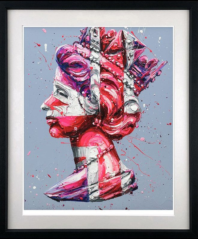 Purple Queen Framed Signed Limited Edition Print on Paper by Artist Paul Oz