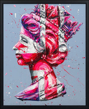 Purple Queen Framed Signed Limited Edition Print on Canvas by Artist Paul Oz