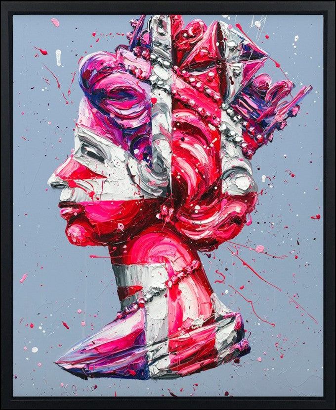 Purple Queen Framed Signed Limited Edition Print on Canvas by Artist Paul Oz