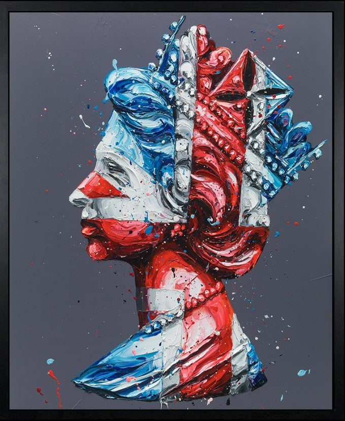 Queen of Jack II Framed Signed Limited Edition Print on Canvas by Artist Paul Oz