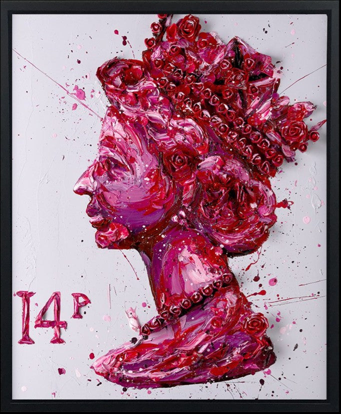 Queen of Roses Framed Signed Limited Edition Print on Canvas by Artist Paul Oz