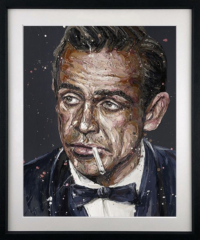 Sean Connery Framed Signed Limited Edition Print on Paper by Artist Paul Oz
