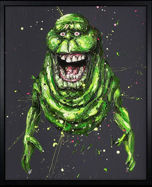 Slimer Framed Signed Limited Edition Print on Canvas by Artist Paul Oz