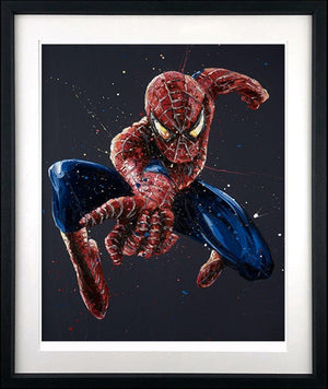 Spiderman 14  Framed Signed Limited Edition Print on Paper by Artist Paul Oz
