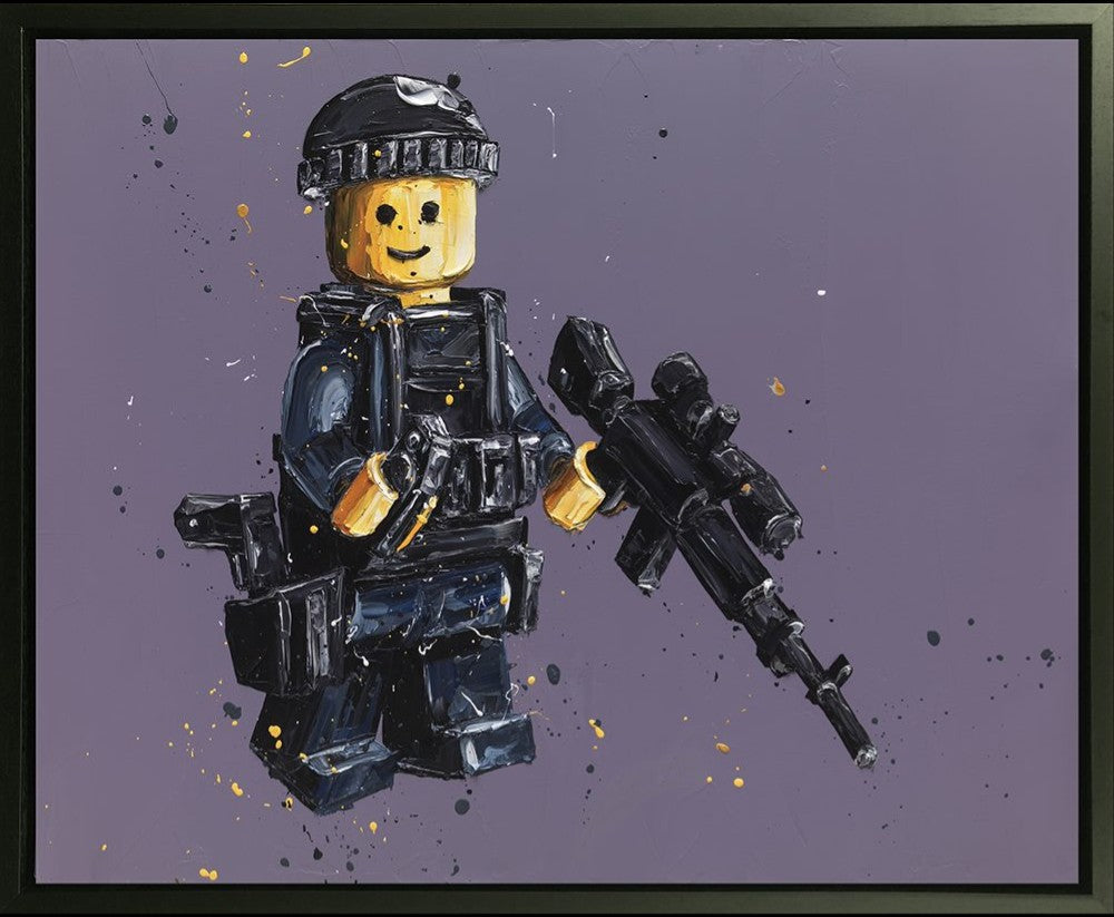Stand By Framed Signed Limited Edition Print on Canvas by Artist Paul Oz